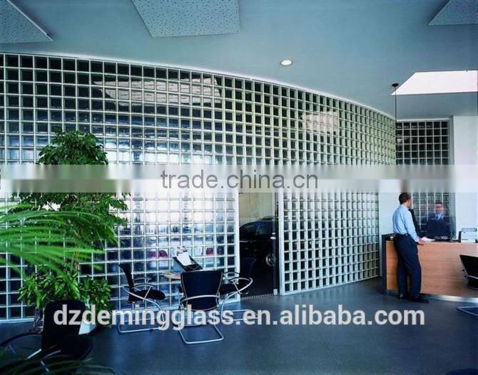 high quality inner orange red glass block with CE,ISO certification for palaza,office building and shopping mall