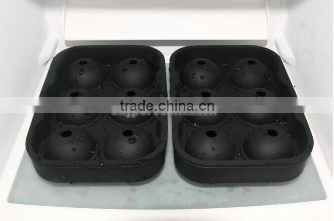 Silicone Round Ice Balls Maker Tray Six Large Sphere Molds Cube Whiskey Cocktails