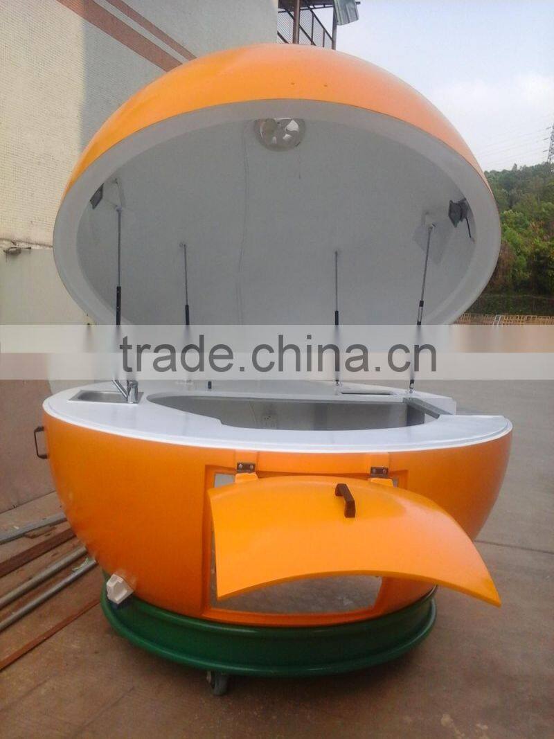 catering food juice kiosk with durable stainless steel base /mobile convenience food kiosk bar