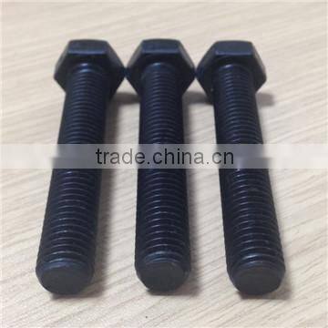 High strength din933 hex bolt black color
