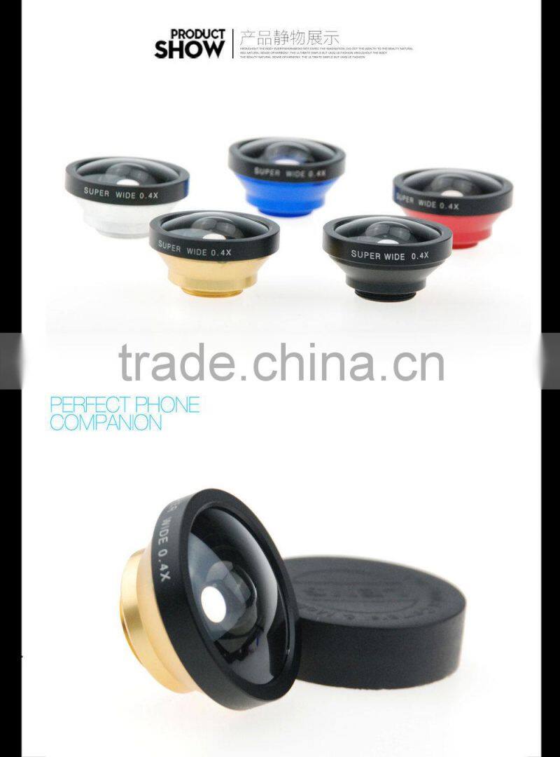 Universal Circular Clamp 0.4x super wide angle lens Wide Angle Camera Lens Optical Lens circle clip lens for iPhone 5 4 4S Samsu