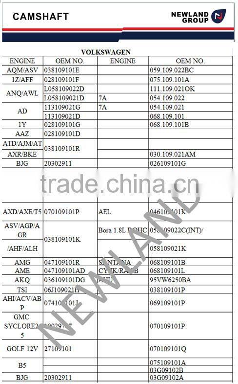 AD Engine Camshaft For VW,Racing Camshaft For Beetel 1.6L,113109021G/113109021D