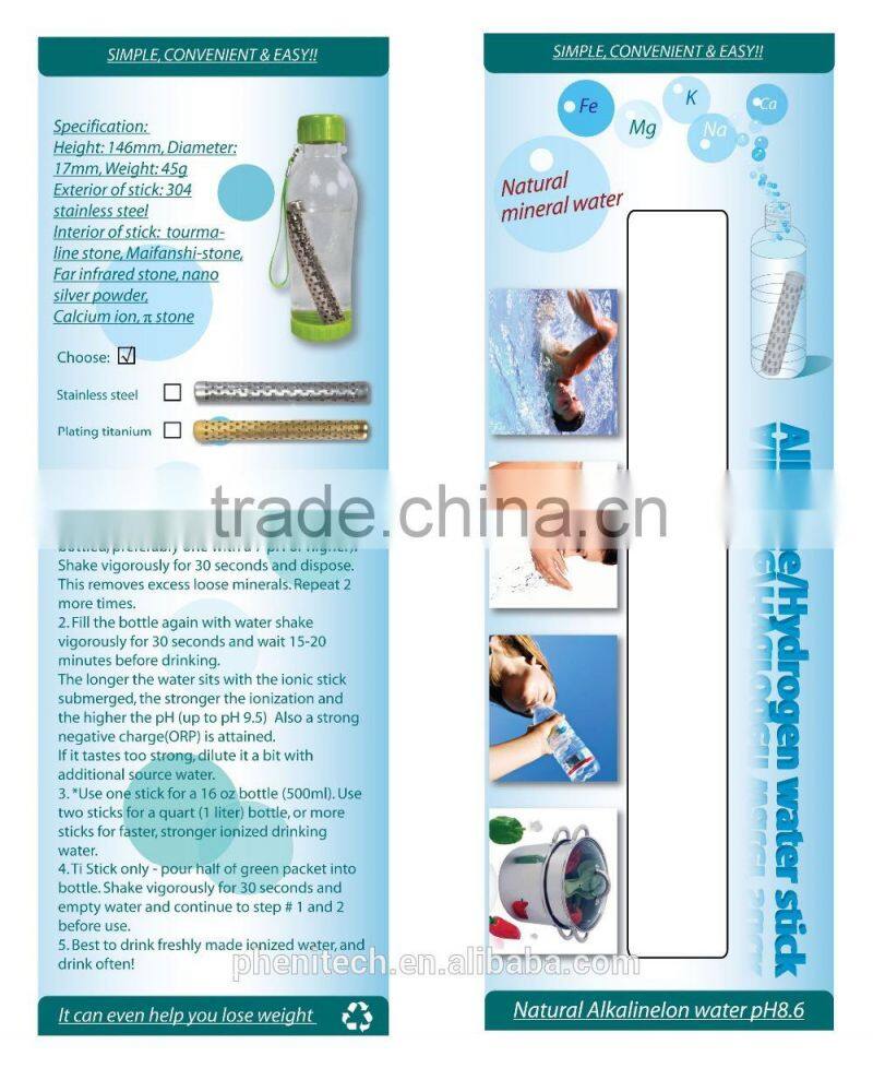 Stainless steel Ionizer alkaline water stick