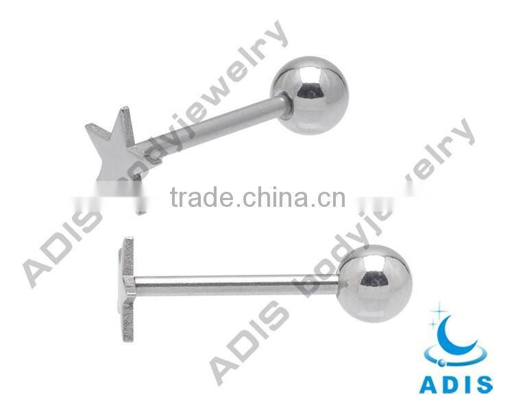2013 Fashion Stainless Steel Tongue Barbell Logo Fake Tongue Piercing