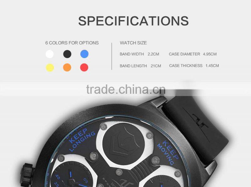 Weide mutiple time zones quartz watch, stainless steel quartz watches bezel japan 30m water resistant luxury watch for men