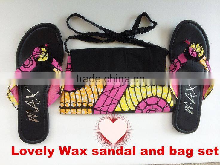 2015 China Supplier Hot Selling African Wax Shoes And Bags