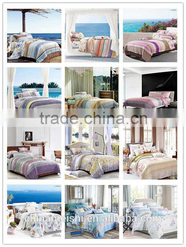 Lake Blue Color Tencel quilt cover set queen size 4 pcs bedding sheet