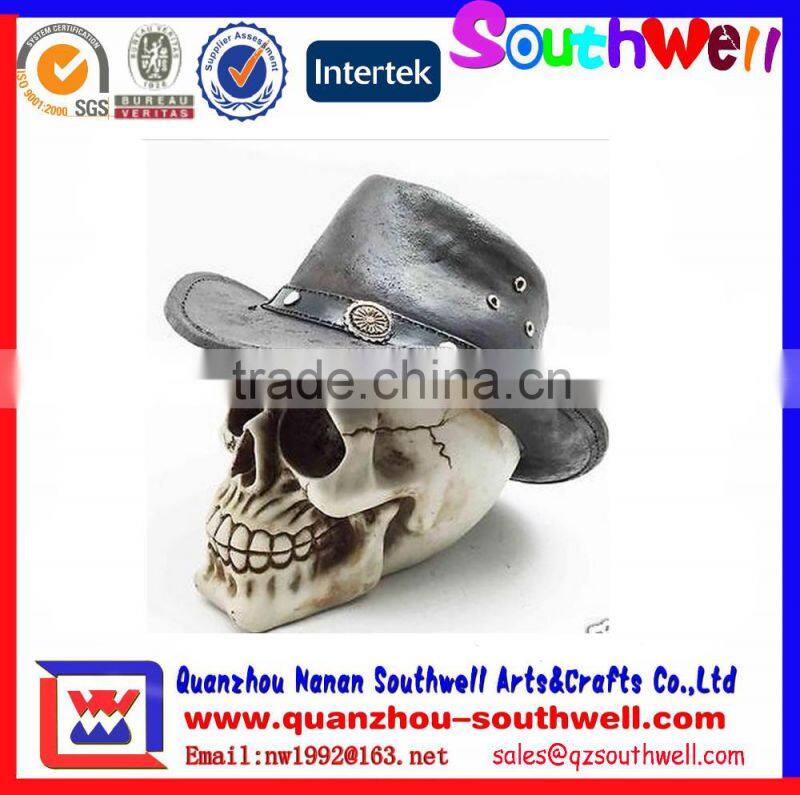 Helmet Skull with Sun Glasses Skeleton Figurine Statue Collectible