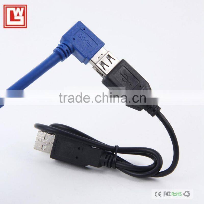 USB 3.0 cable 90 degree AM to AF with cover cable