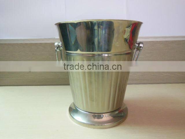 4L Stainless steel ice bucket with a bottom, metal wine bucket, red wine champagne bucket