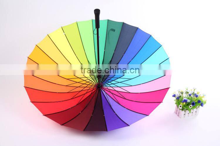 24 RIBS rainbow Alibaba China supplier Wholeslae Custom Brand OEM/ODM Professional golf umbrella