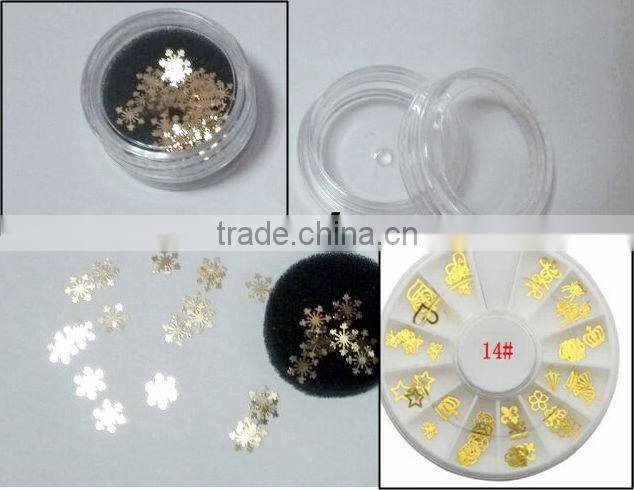 Newest Hollow flower metal gold 3D nail art decoration nail art suppliers