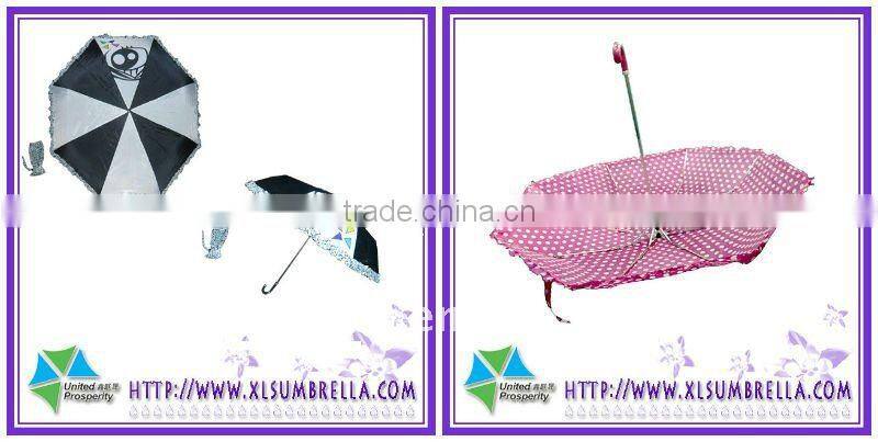 Natural hand 4 black fold umbrella