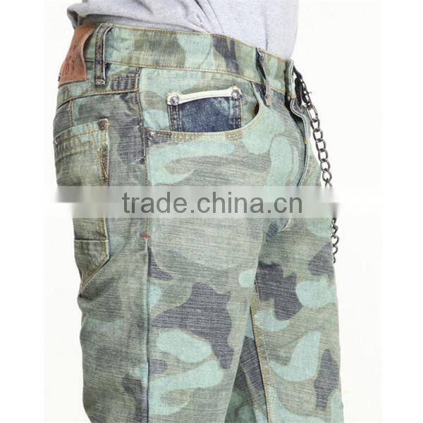 2015 printed camo design denim jeans wholesale camo pants JXQ954