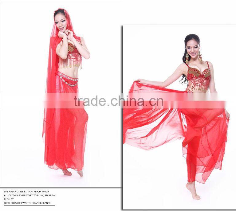 2014 High Quality Handmade Silk Beautiful Comfortable Indian Belly Dance Pants, Light Green Belly Dance Pants(2132)