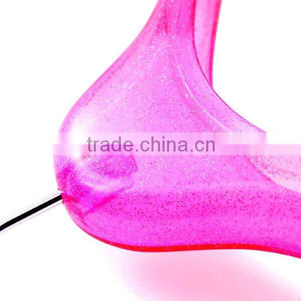 Luxury Plastic Hanger in Clear Pink Color for Luxury Sports Wear