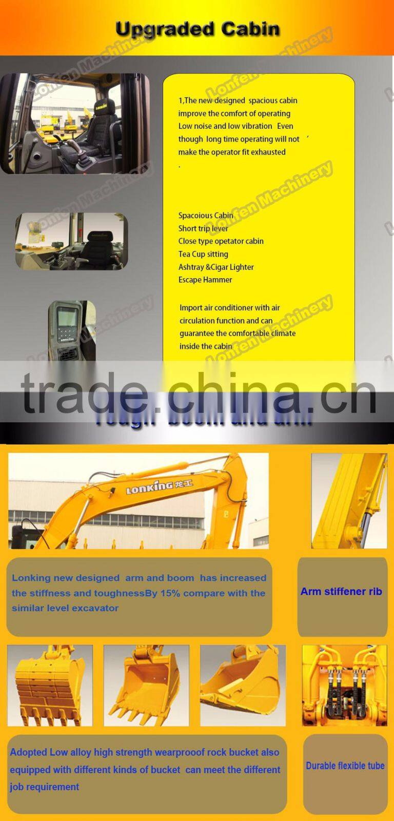 LG6225E mid size/ mid size excavator 145kw hydraulic excavator