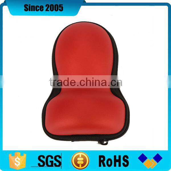 custom shape red pu leather eva travel zipper case