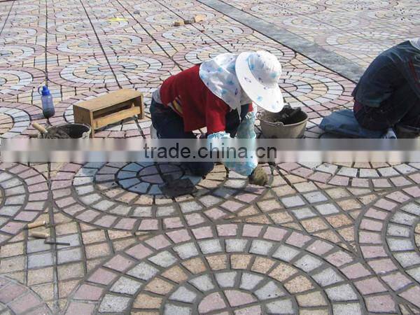 natural paving stone on mesh