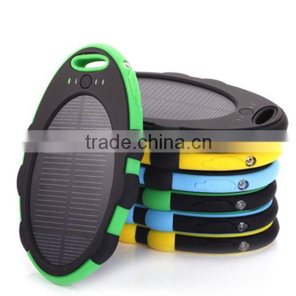 5000mAh Solar Power Bank Waterproof for iPhone for iPad for Android Phone