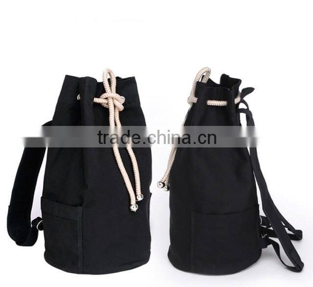 Unisex Backpack Schoolbag Canvas Travel Backpack Drawstring Bag Large