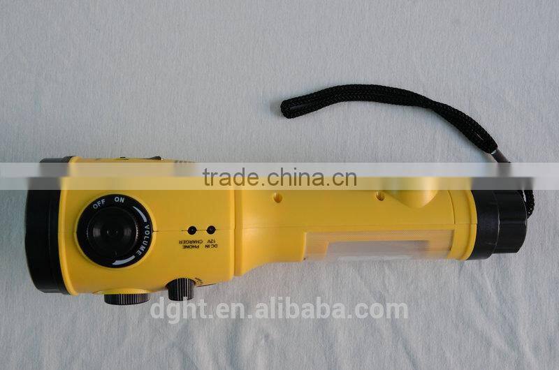 Made in China Portable NOAA plastic Energy dynamo radio led dynamo flashlight with radio