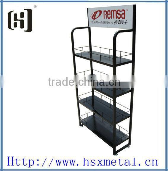 store powder coated metal stands /powder coated product display shelf HSX-S337