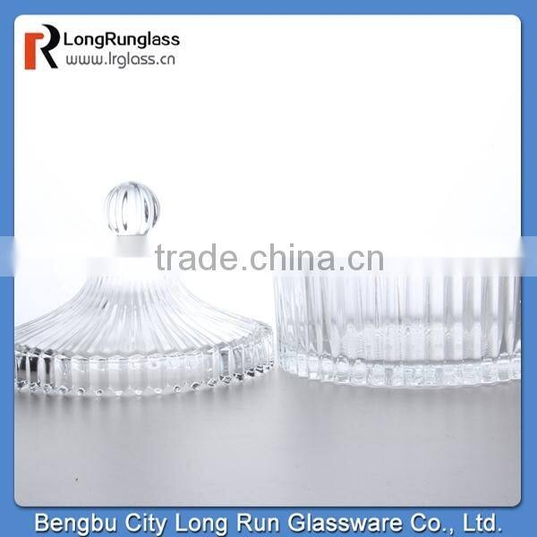 LongRun 2015 selling fast 264ml Antique Threaded Clear Glass Candy Glass Container Wholesale Glass Jars factory supply
