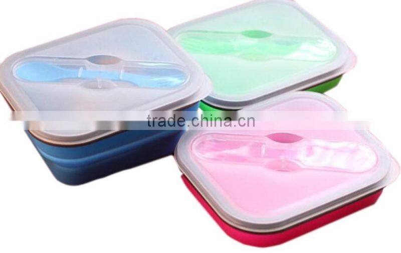Collapsible Lunch Box Square Silicone Food Container