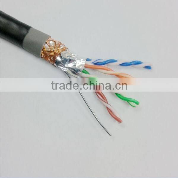 SFTP CAT5e lan cable Double shielded 24 AWG Solid bare copper network wire
