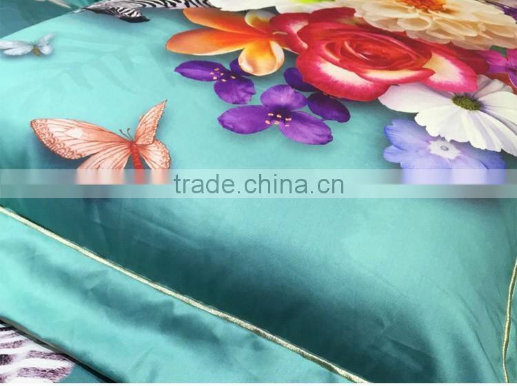 100% Cotton Queen Size Digital 3D bed cover set