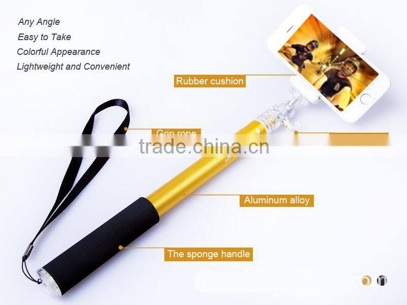 Hot sale aluminum material selfie stick popular mini monopod made in China