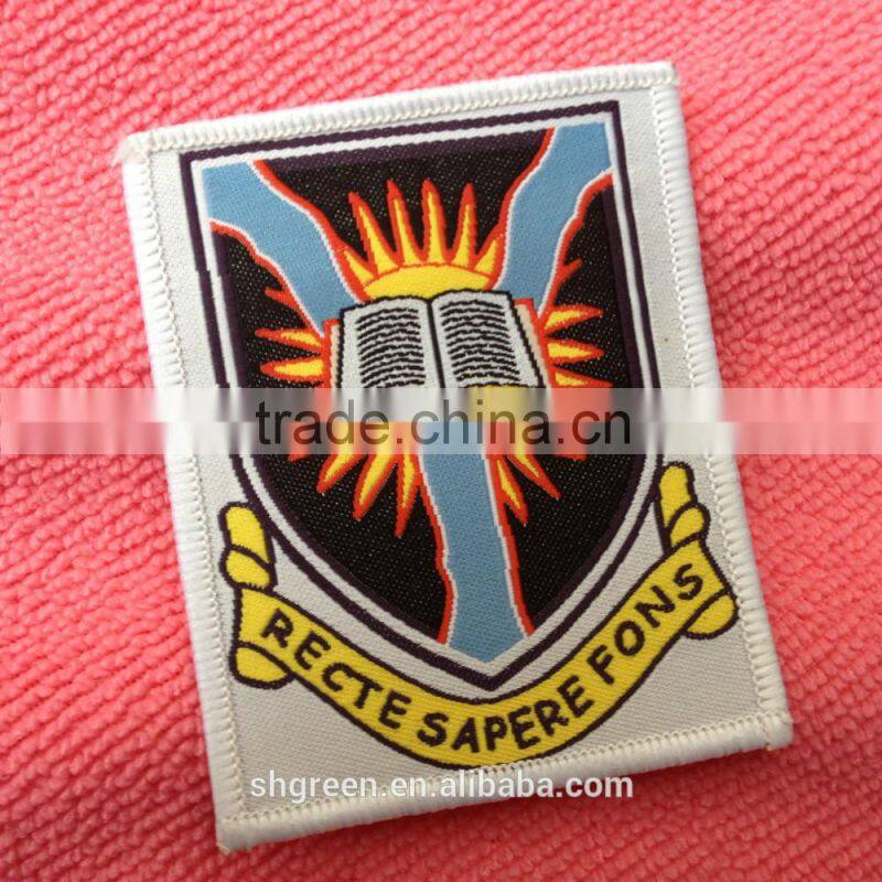 laser cut logo main woven label in apparel