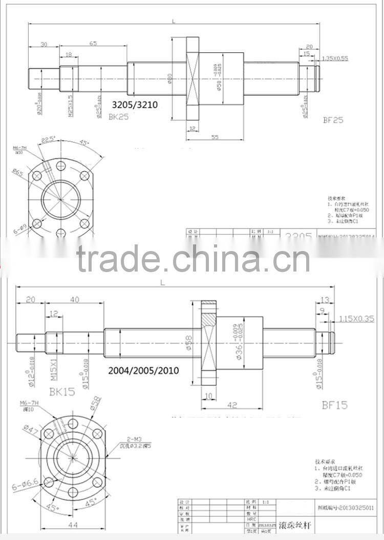 C7 Grade Precision Smooth Running Performance Rolled Ball Screws