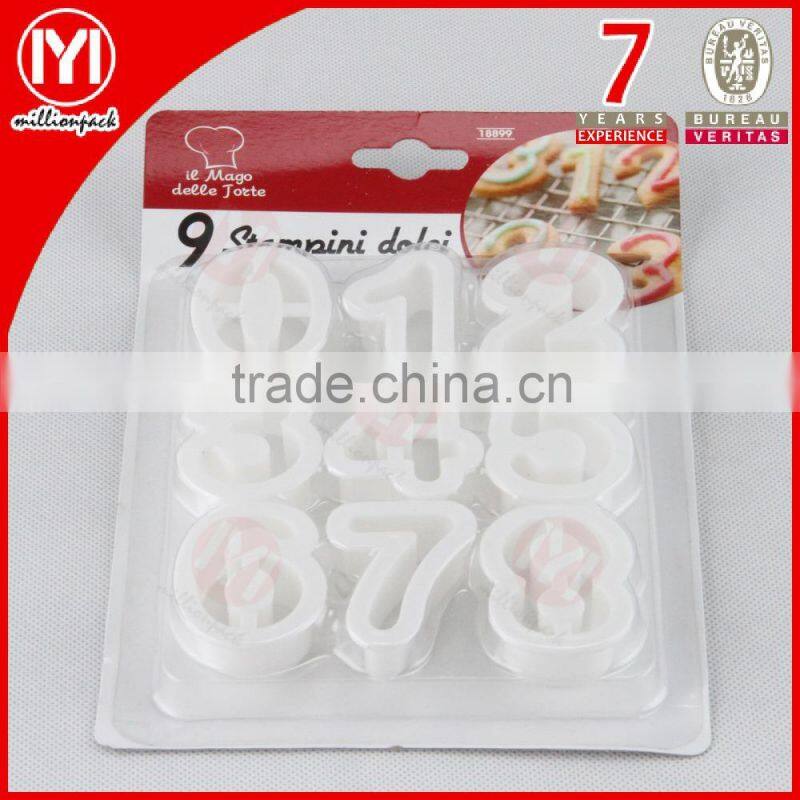 High quality Plastic Number shape cookie cutter
