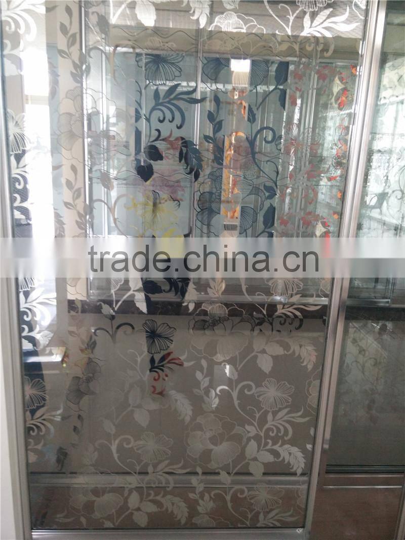 decorative design titanium sliding door glass