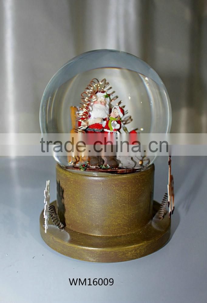2016 new Costom Christmas musical lighted snow globe