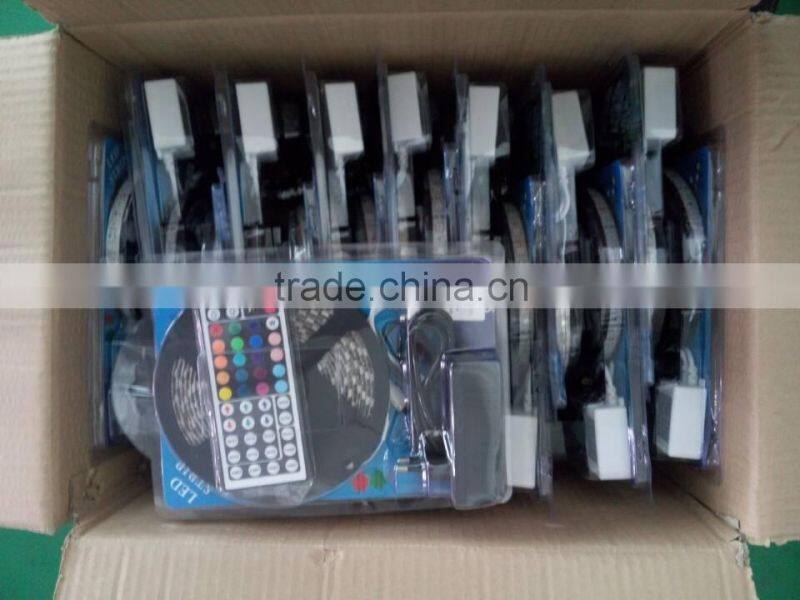 3528 RGB waterproof rainbow led strip kit 5m led strip+ 24 key digital rgb led strip controller + 12v 2A power adapter