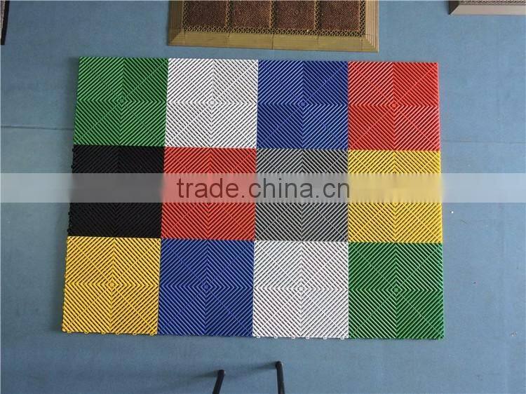 Heavy Duty 18mm Thickness PP Interlocking Plastic Garage Floor Tiles for Car Show