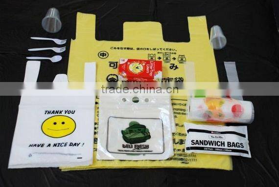 2015 Plastic Bag with Die Cut Handle, Printed Bag, Shopping Bags with Customized Design