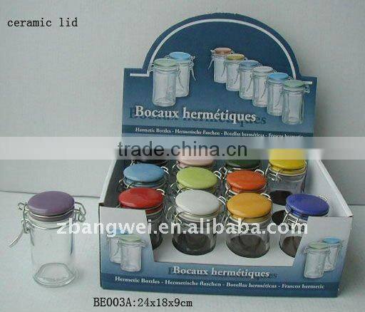 airtight glass jar set with ceramic lid in a display box