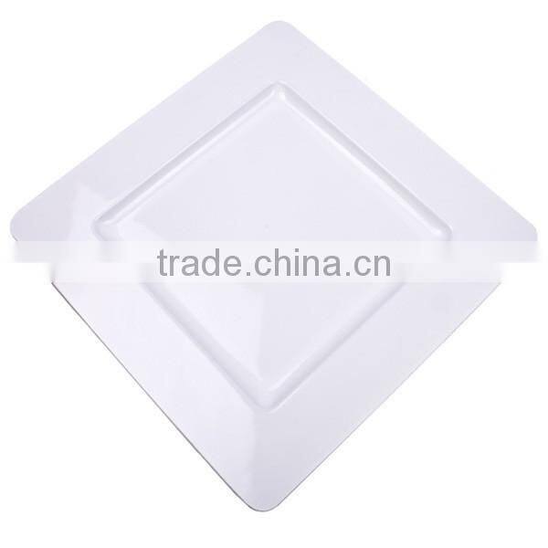silver cheap plastic square charger plate decorative gilded dry fruit tray/square sliver charger plates
