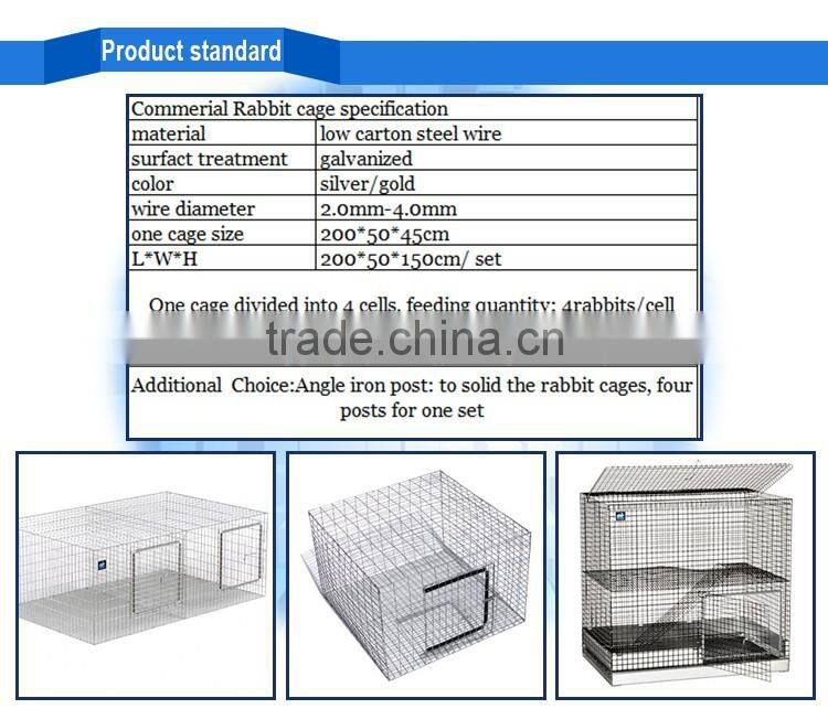 Hot sale 3 tier 12/18 capacity rabbit cage