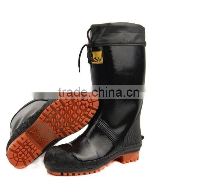 natural rubber men safety working boots equipped with steel toe cap and steel midsole