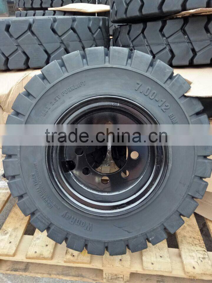 high quality low cost clamp forklift replacement tire 700-12 truck