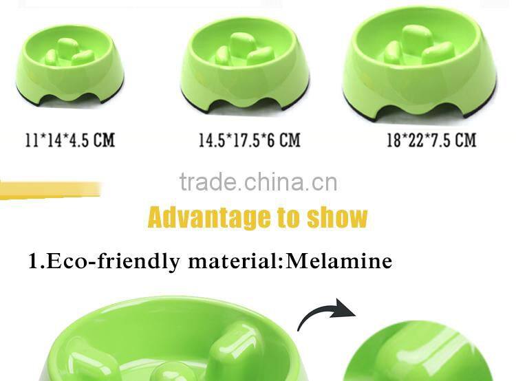 Eco-friendly melamine slow feeding shape dog bowl/ pet bowl