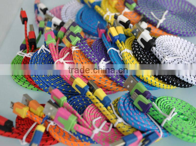 Nylon braided usb cable for iPhone 6 5 4 4S HTC Samsung LG