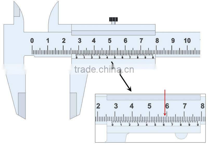 Stainless steel vernier caliper with fine adjustment