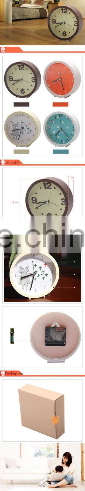 New Fashion Simple Candy colored Round Non Ticking Table Desk Alarm Clock,digital alarm clock