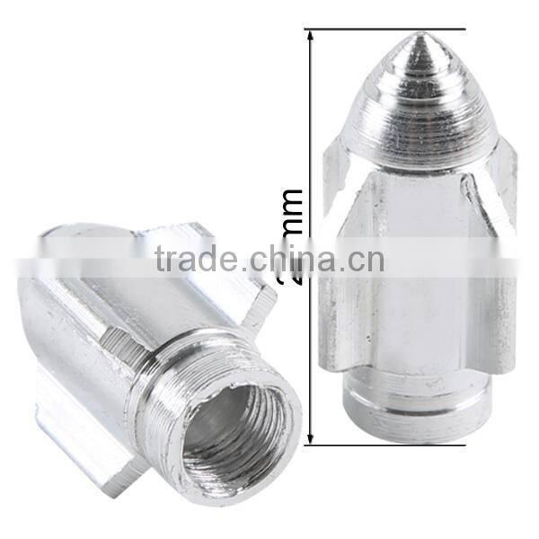 Universal Aluminum Rockets head 2X silver Motorcycle Wheel Tire Valve Stem Caps